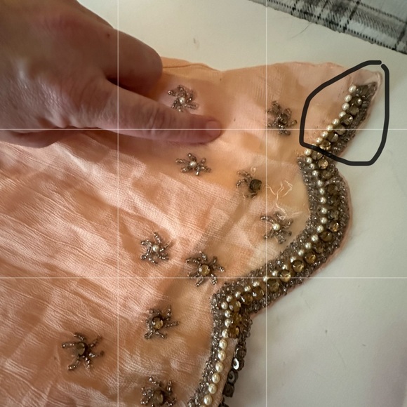 RAGA Orange Stargazing Embellished Beaded Pearl Jeweled Scalloped Hem Dress XS - Picture 16 of 16